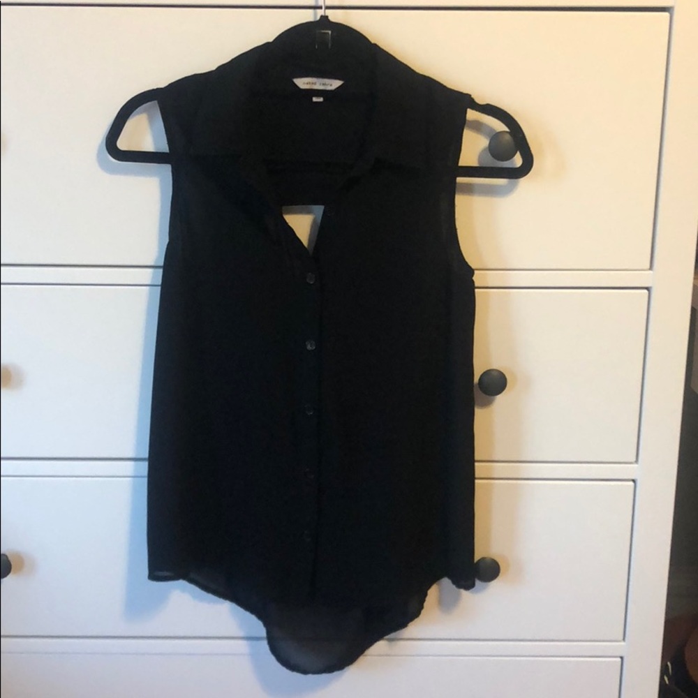 🛍 NAKED ZEBRA black sleeveless blouse